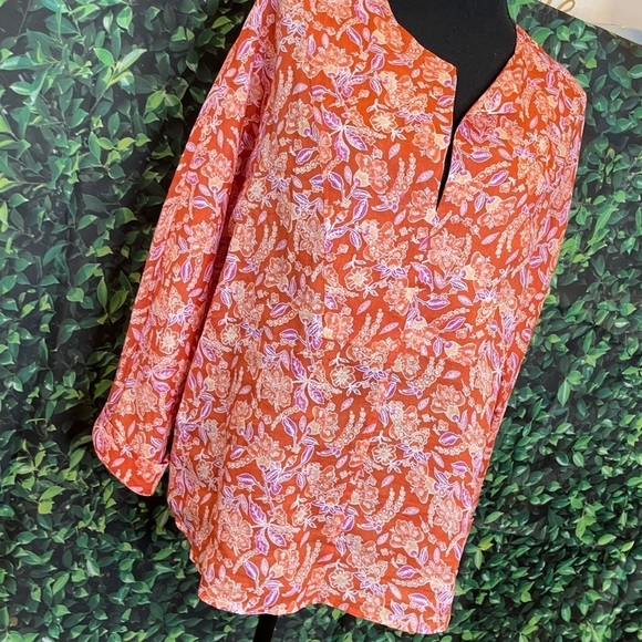 🔥 J Crew Ramie Tunic Top in Painted Block Print NWOT M - Picture 8 of 14